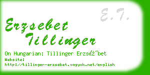 erzsebet tillinger business card